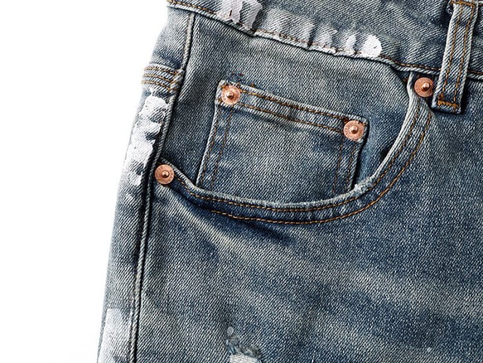 1:1 quality version Classic Logo Ripped White Dot Micro Flare Jeans 28884587