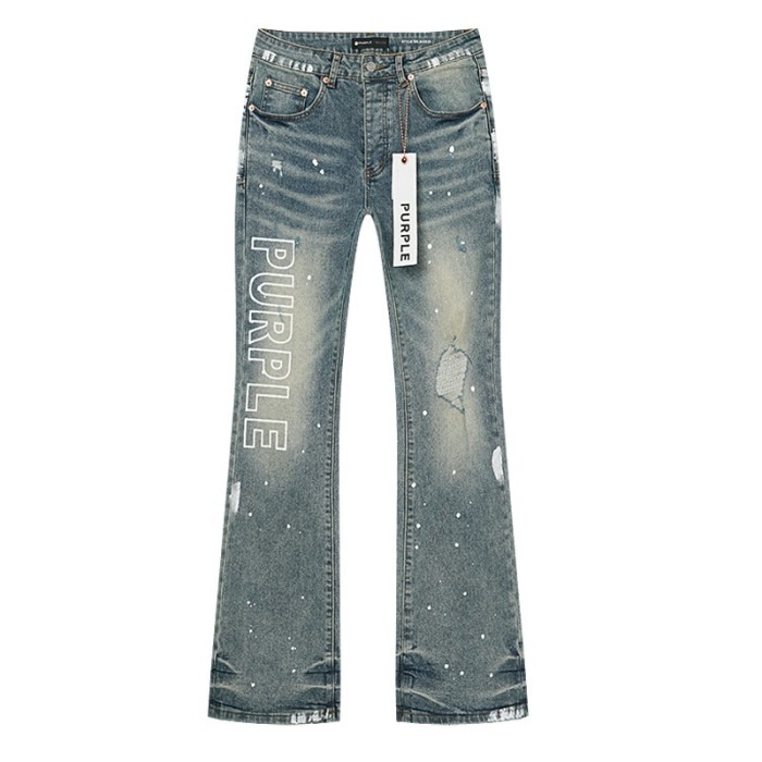 1:1 quality version Classic Logo Ripped White Dot Micro Flare Jeans 28884587
