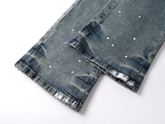 1:1 quality version Classic Logo Ripped White Dot Micro Flare Jeans 28884587