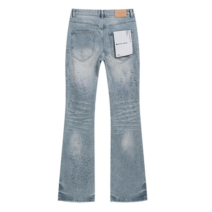 1:1 quality version Four-pointed Star Embroidery Micro Flare Jeans 28884590