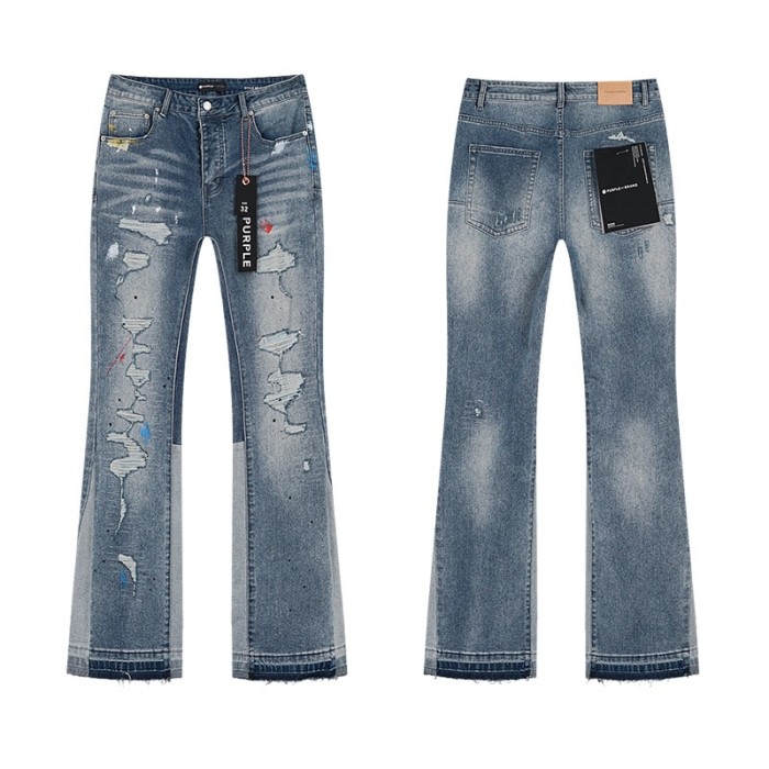 1:1 quality version Ripped Stitch Oil Paint Micro Flare Jeans 28884588