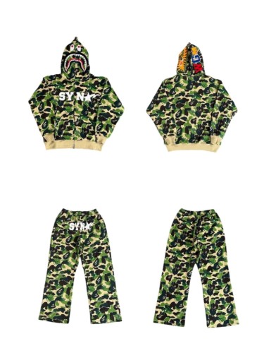 1:1 quality version BAPE x SYNA World Camo Zip Print Hoodie & Pants Set 2 colors 28886491