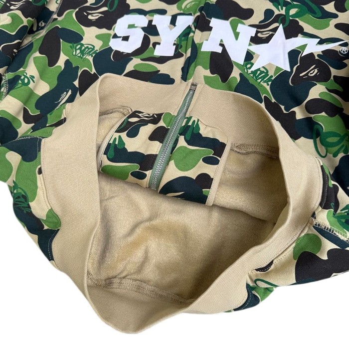 1:1 quality version BAPE x SYNA World Camo Zip Print Hoodie & Pants Set 2 colors 28886491