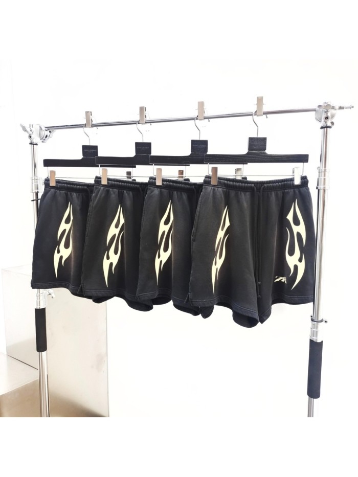 [Big & Tall for weights up to 260 lbs]1:1 quality version White Flame Print Washed Shorts with NFC tag 28889900