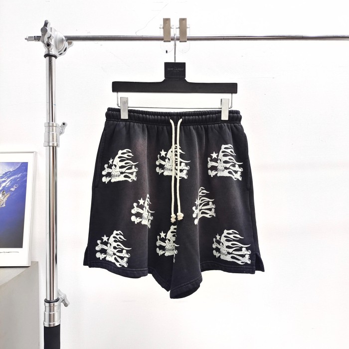 [Big & Tall for weights up to 260 lbs]1:1 quality version All-Over Skull Print Washed Shorts with NFC tag 28889901