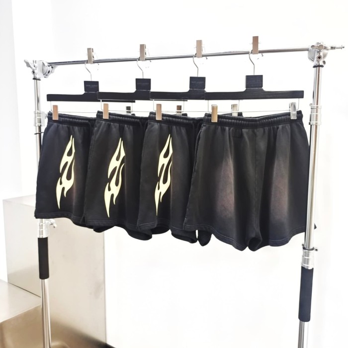 [Big & Tall for weights up to 260 lbs]1:1 quality version White Flame Print Washed Shorts with NFC tag 28889900