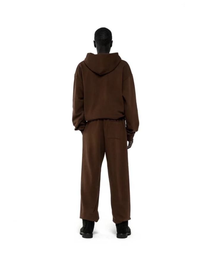 [Big & Tall for weights up to 220 lbs]1:1 quality version Rhinestone Black Letter V2 Brown Hoodie & Pants Set 28893165