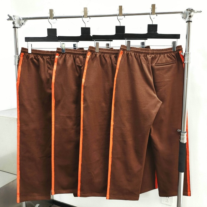 [Big & Tall for weights up to 220 lbs]1:1 quality version Orange Brush Rhinestone Brown Hoodie & Pants Set 28893164