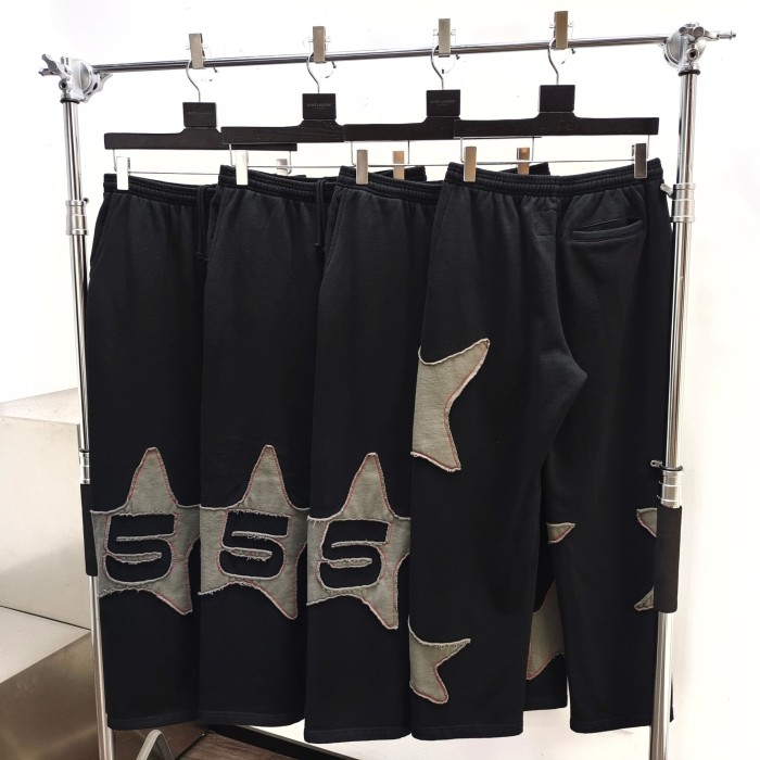 [Big & Tall for weights up to 220 lbs]1:1 quality version Grey Star Applique Zipper Hoodie & Pants Set 28893162