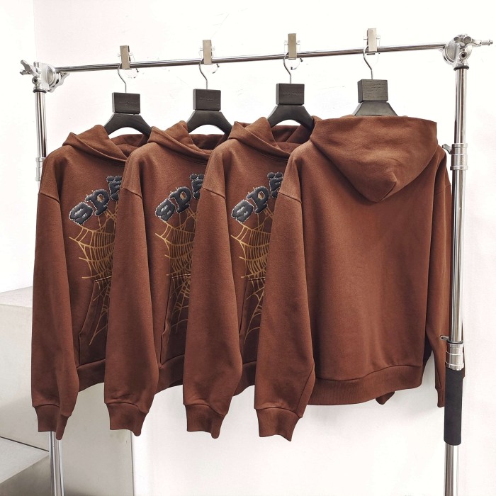 [Big & Tall for weights up to 220 lbs]1:1 quality version Rhinestone Black Letter V2 Brown Hoodie & Pants Set 28893165