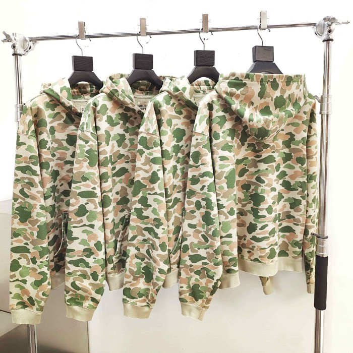 [Big & Tall for weights up to 260 lbs]1:1 quality version Leaf Camouflage Zipper Hoodie & Pants Set 28893167