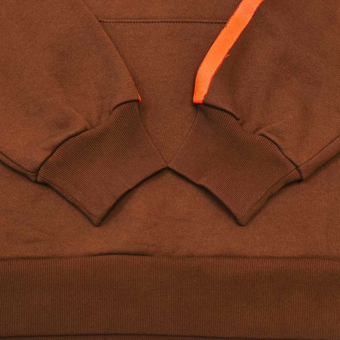 [Big & Tall for weights up to 220 lbs]1:1 quality version Orange Brush Rhinestone Brown Hoodie & Pants Set 28893164