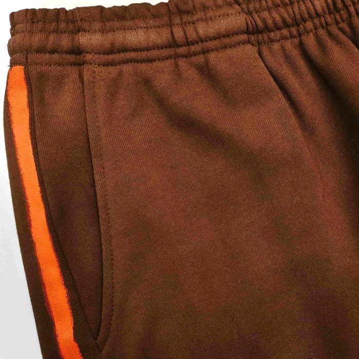 [Big & Tall for weights up to 220 lbs]1:1 quality version Orange Brush Rhinestone Brown Hoodie & Pants Set 28893164