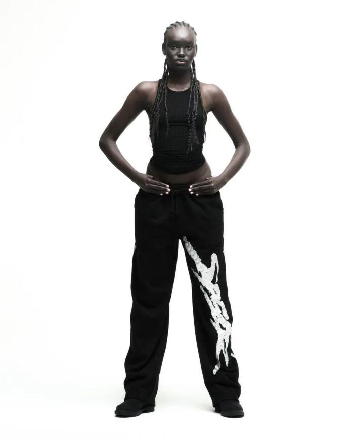 [Big & Tall for weights up to 220 lbs]1:1 quality version Silver Brush Rhinestone Black Hoodie & Pants Set 28893166