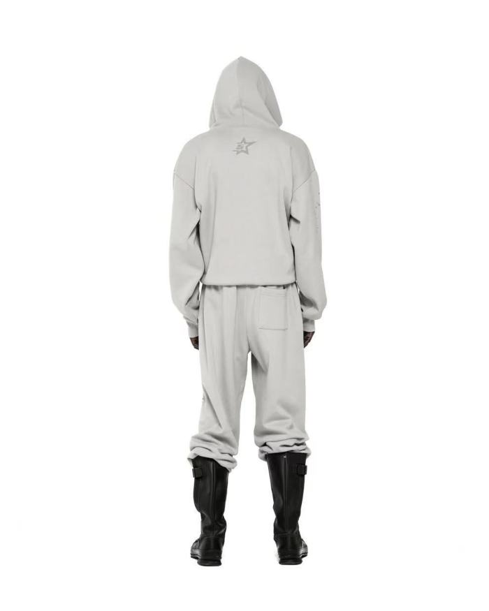 [Big & Tall for weights up to 220 lbs]1:1 quality version Grey Letter V2 Cloud Ash Hoodie & Pants Set 28893163