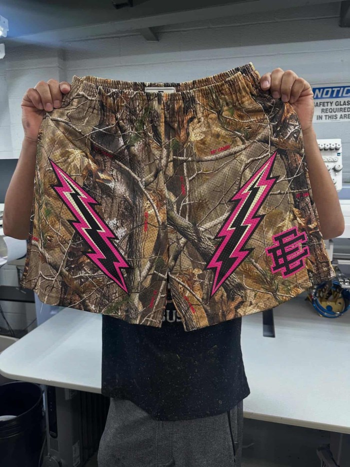 1:1 quality version Lightning & Dead Branches Print Mesh Shorts 3 colors 28893314