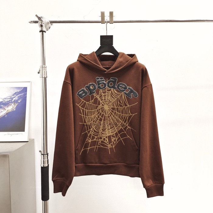[Big & Tall for weights up to 220 lbs]1:1 quality version Rhinestone Black Letter V2 Brown Hoodie & Pants Set 28893165