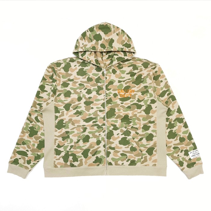 [Big & Tall for weights up to 260 lbs]1:1 quality version Leaf Camouflage Zipper Hoodie & Pants Set 28893167