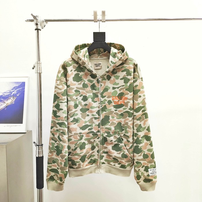 [Big & Tall for weights up to 260 lbs]1:1 quality version Leaf Camouflage Zipper Hoodie & Pants Set 28893167
