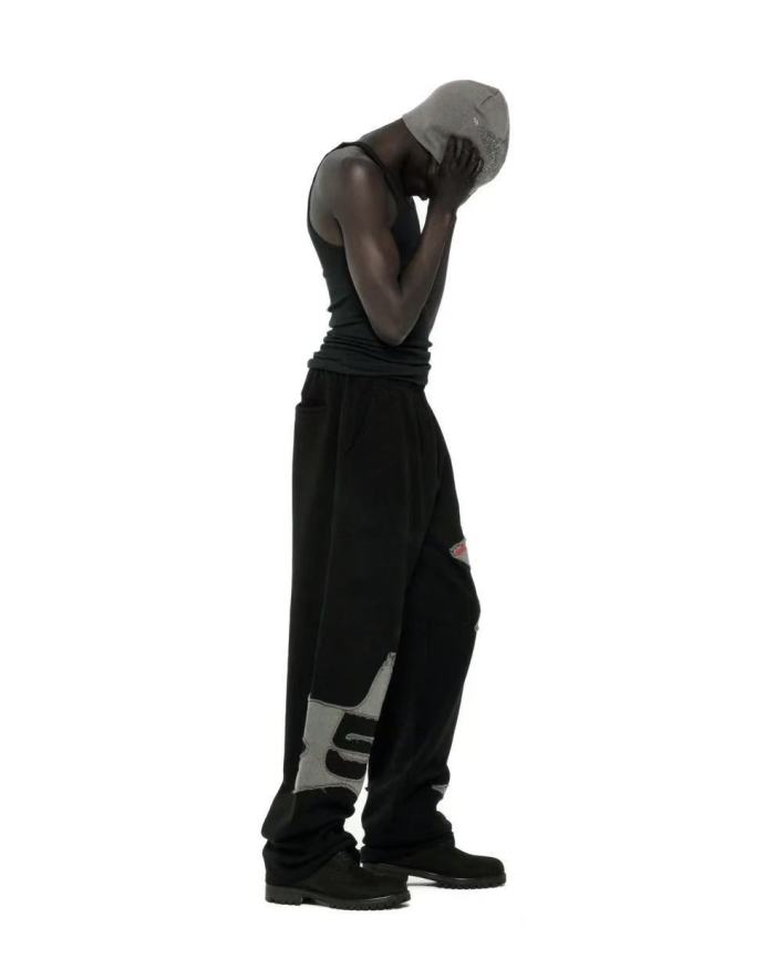 [Big & Tall for weights up to 220 lbs]1:1 quality version Grey Star Applique Zipper Hoodie & Pants Set 28893162