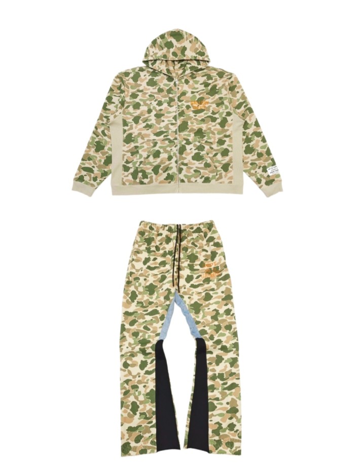 [Big & Tall for weights up to 260 lbs]1:1 quality version Leaf Camouflage Zipper Hoodie & Pants Set 28893167