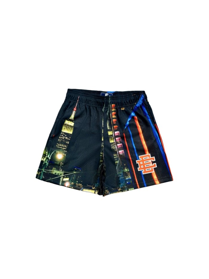 1:1 quality version New York Manhattan Night View Print Mesh Shorts 28893313