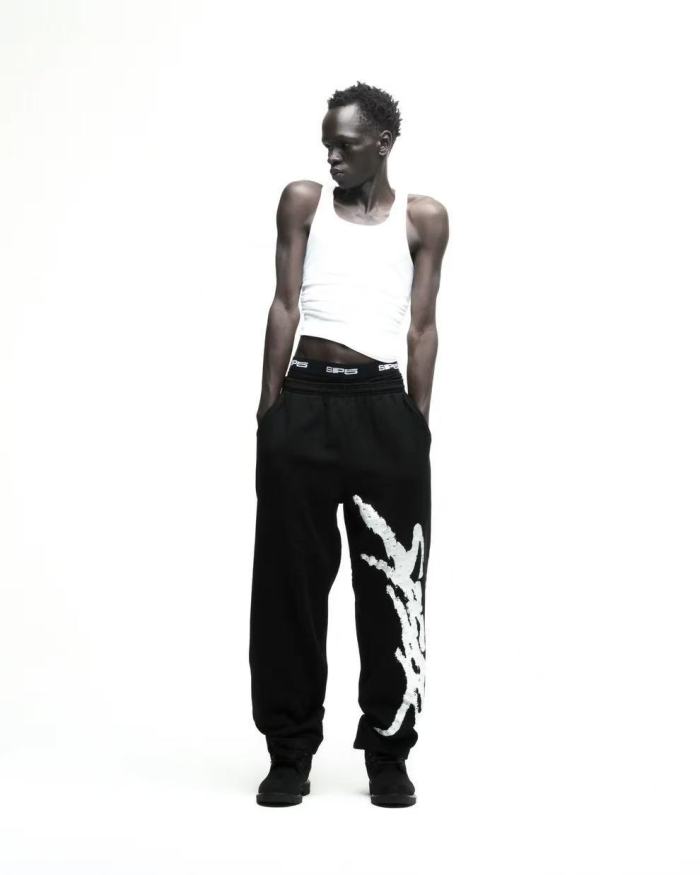 [Big & Tall for weights up to 220 lbs]1:1 quality version Silver Brush Rhinestone Black Hoodie & Pants Set 28893166