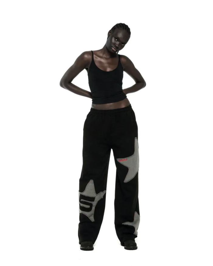 [Big & Tall for weights up to 220 lbs]1:1 quality version Grey Star Applique Zipper Hoodie & Pants Set 28893162
