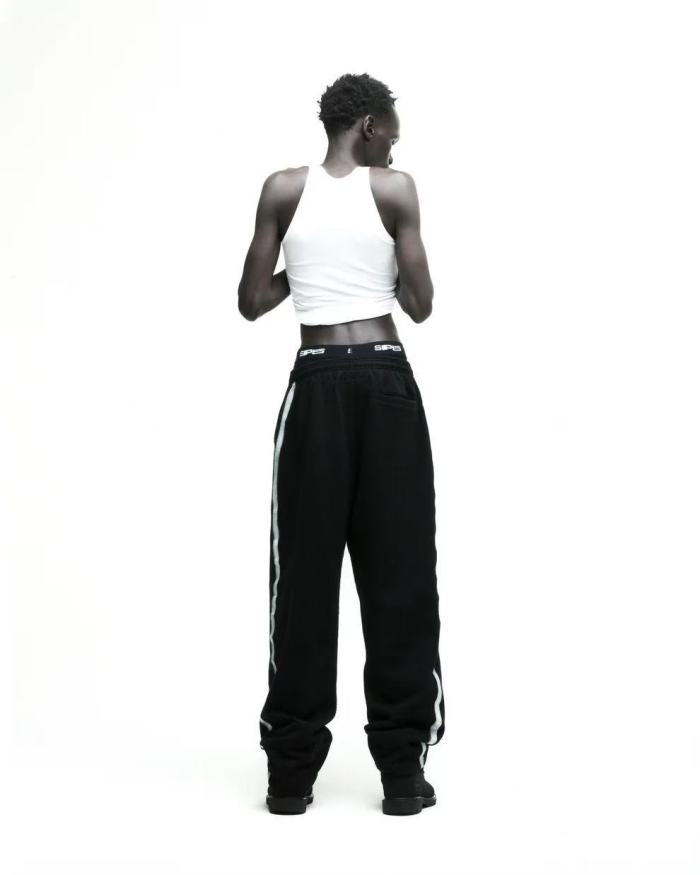 [Big & Tall for weights up to 220 lbs]1:1 quality version Silver Brush Rhinestone Black Hoodie & Pants Set 28893166