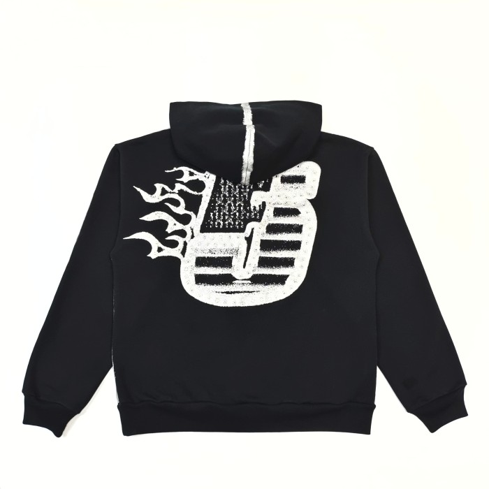 [Big & Tall for weights up to 220 lbs]1:1 quality version Silver Brush Rhinestone Black Hoodie & Pants Set 28893166
