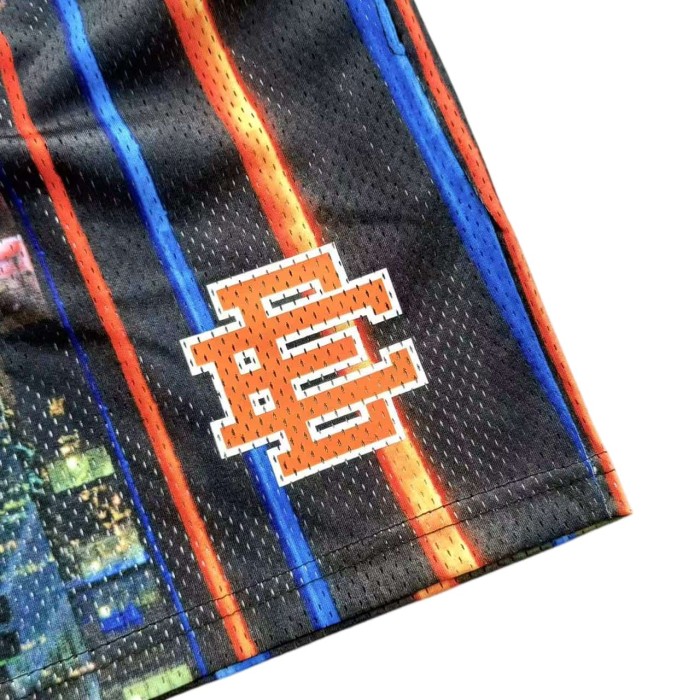 1:1 quality version New York Manhattan Night View Print Mesh Shorts 28893313
