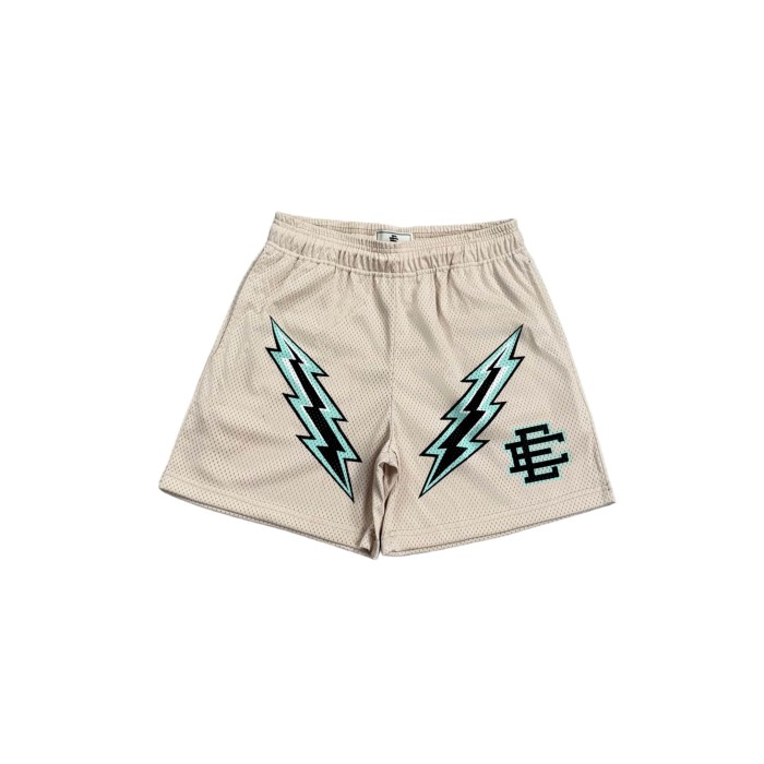 1:1 quality version Color Block Lightning Print Mesh Shorts 3 colors 28893312