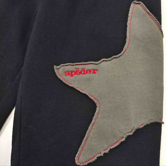 [Big & Tall for weights up to 220 lbs]1:1 quality version Grey Star Applique Zipper Hoodie & Pants Set 28893162