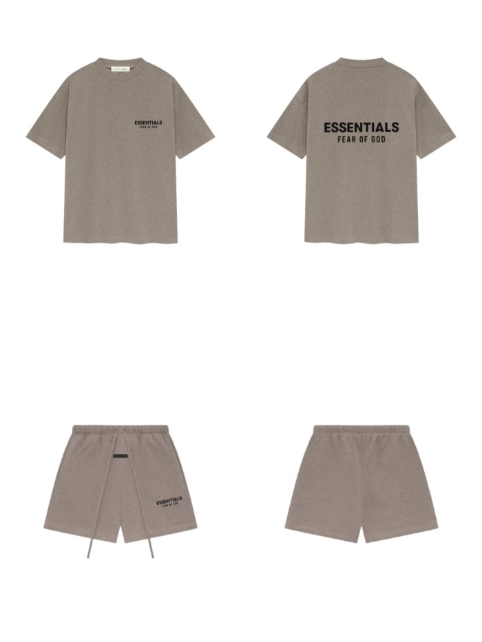 [Big & Tall for weights up to 220 lbs]1:1 quality version 3D Velvet Rubber Letter Print Tee & Shorts Set 2 colors 28917617