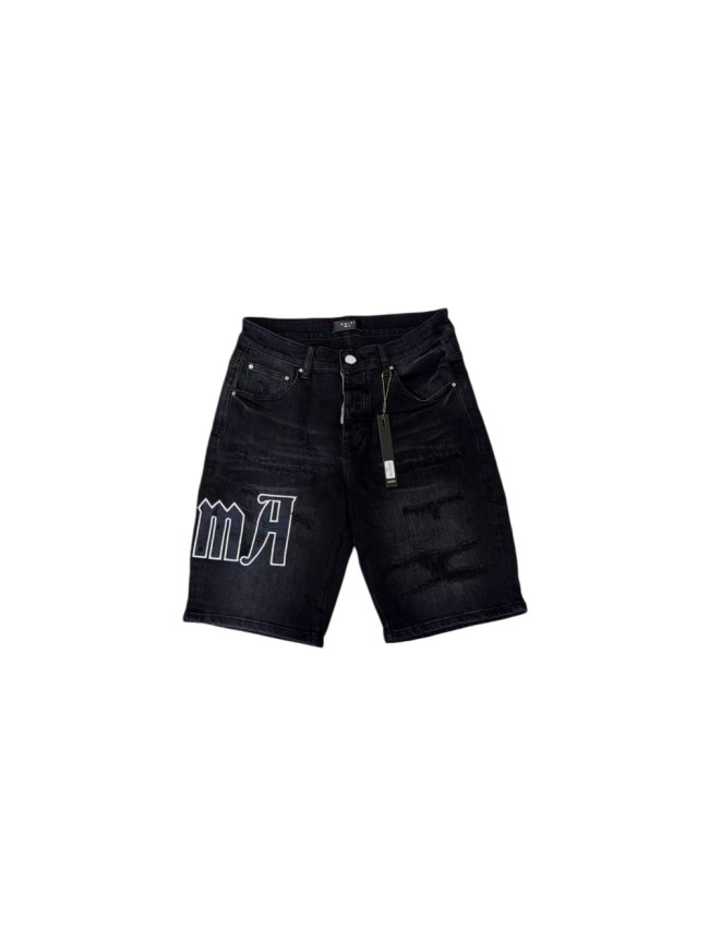 1:1 quality version Reverse Logo Patch Ripped Denim Shorts 28920239