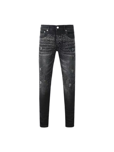 1:1 quality version Star Dot Cross P-Shape Rhinestone Jeans 28920257