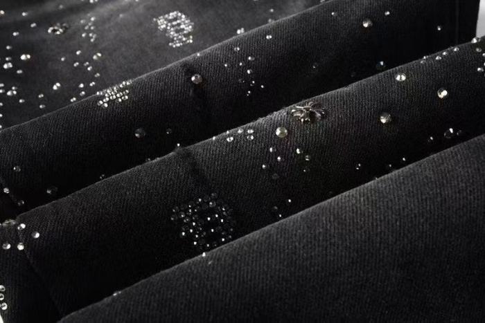 1:1 quality version Star Dot Cross P-Shape Rhinestone Jeans 28920257