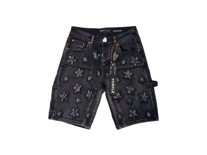 1:1 quality version Leather Five-Pointed Star Patch Denim Shorts 28920228