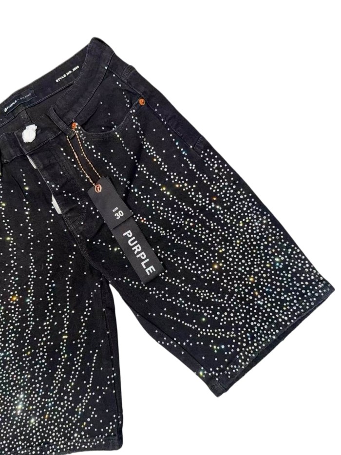 1:1 quality version Water Grass Star Dot Rhinestone Denim Shorts 2 colors 28920229