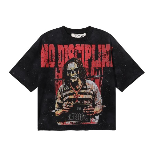 No Discipline F-Terry Cropped Print Tee 2 colors 28930873