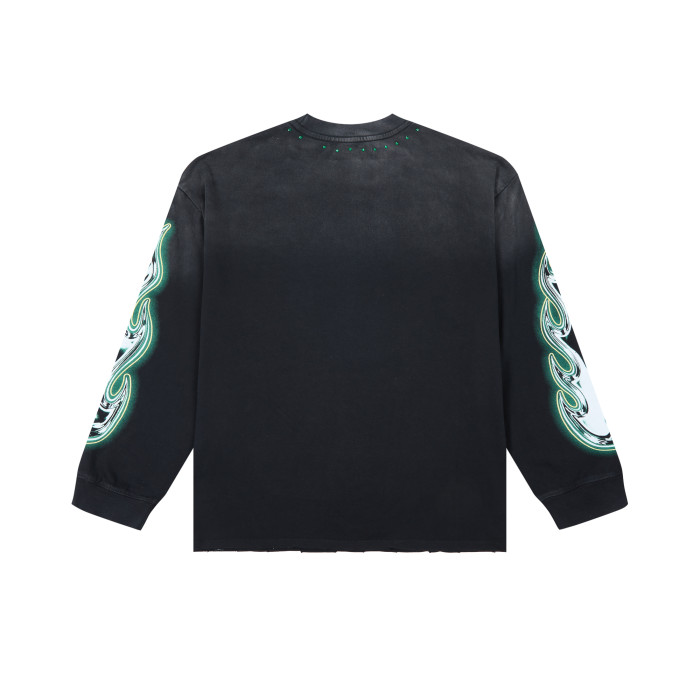 Latest Fashion Streetwear Rhinestone Long-Sleeve T-Shirt 28930897
