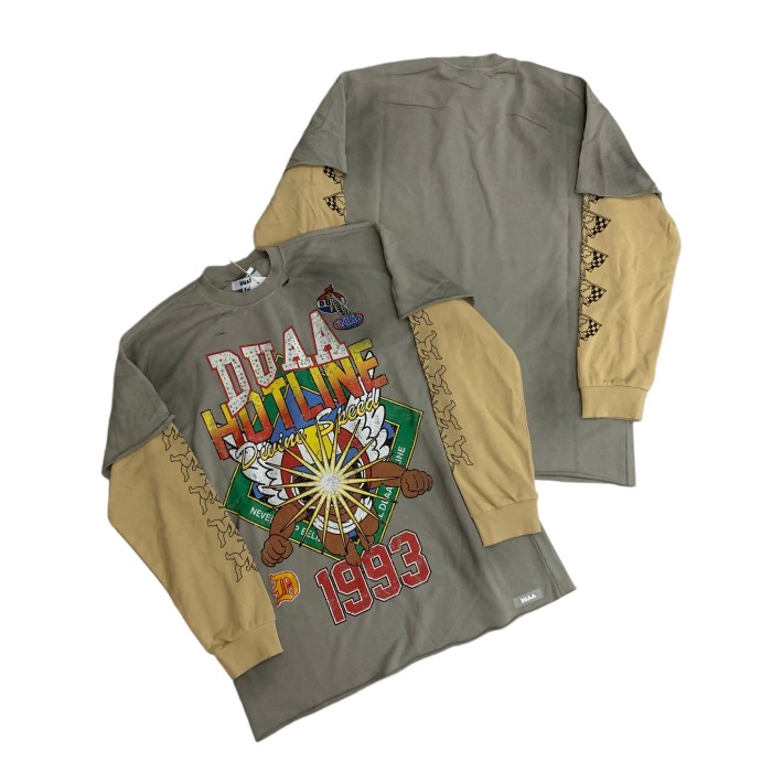 Streetwear Fashion Terry Embroidered & Rhinestone Long-Sleeve T-Shirt 28930579