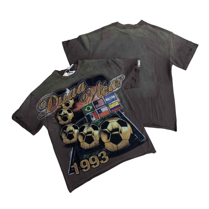 Football Distressed Rhinestone Print Washed Tee 28930932