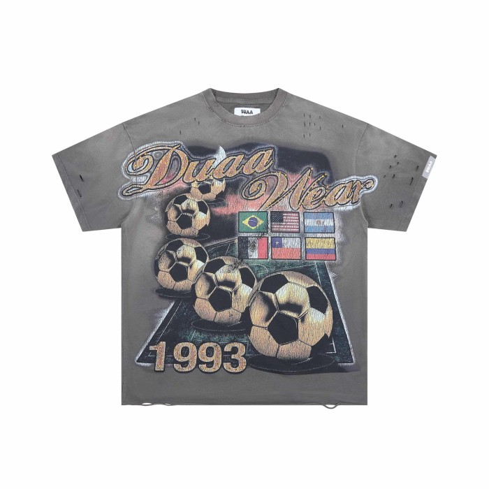 Football Distressed Rhinestone Print Washed Tee 28930932