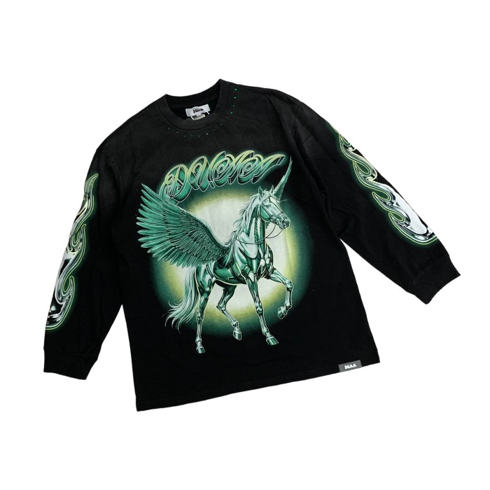 Latest Fashion Streetwear Rhinestone Long-Sleeve T-Shirt 28930897