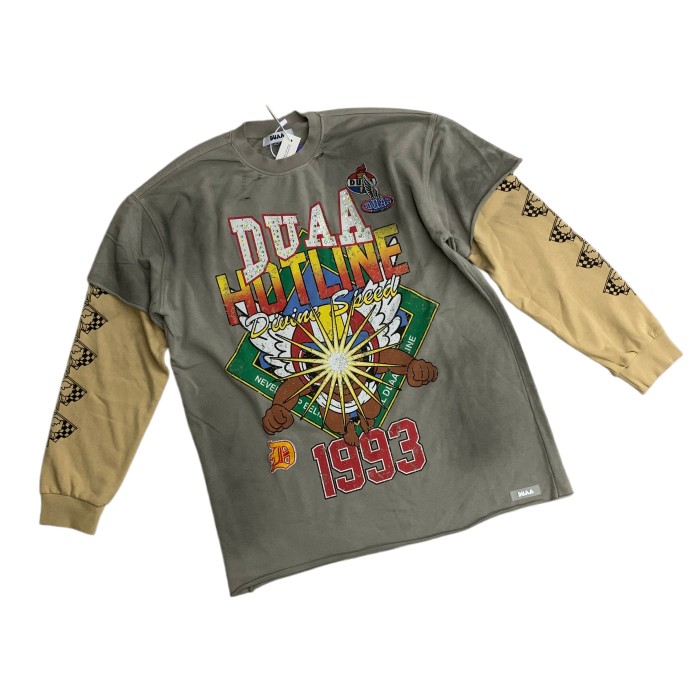 Streetwear Fashion Terry Embroidered & Rhinestone Long-Sleeve T-Shirt 28930579