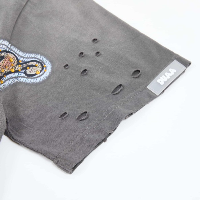 Football Distressed Rhinestone Print Washed Tee 28930932