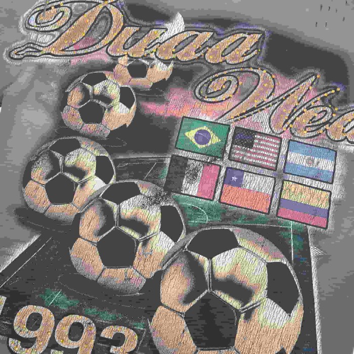 Football Distressed Rhinestone Print Washed Tee 28930932