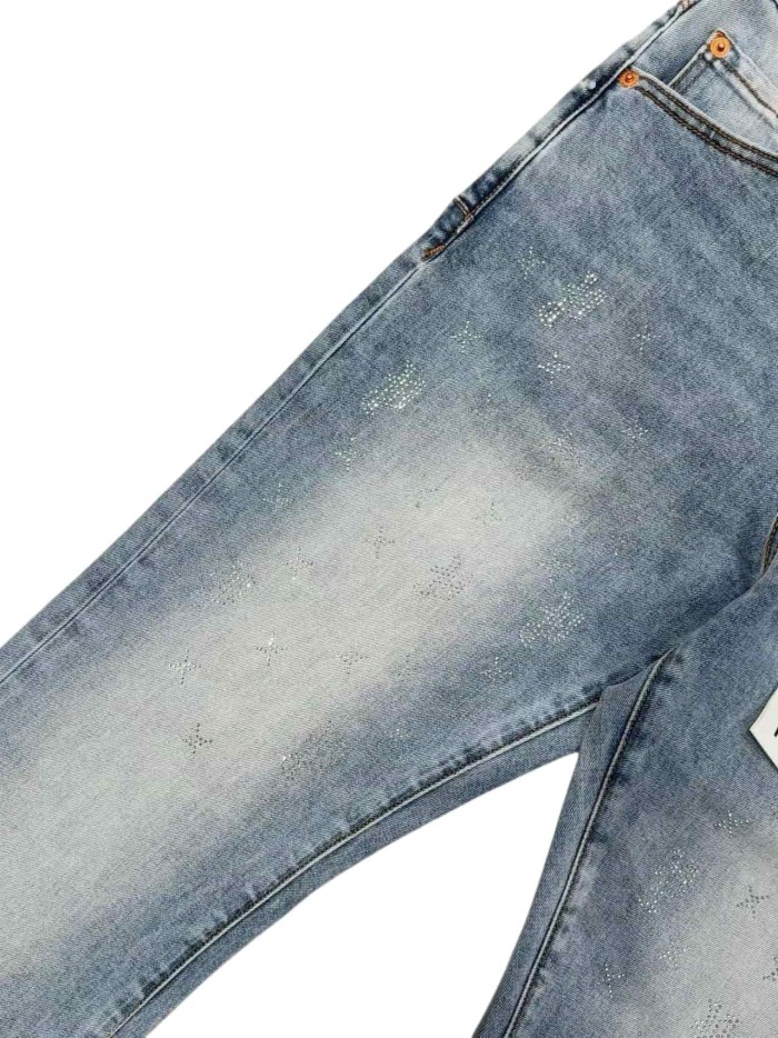 1:1 quality version Four-pointed Star Tiny Rhinestone Jeans 2 colors 28883214