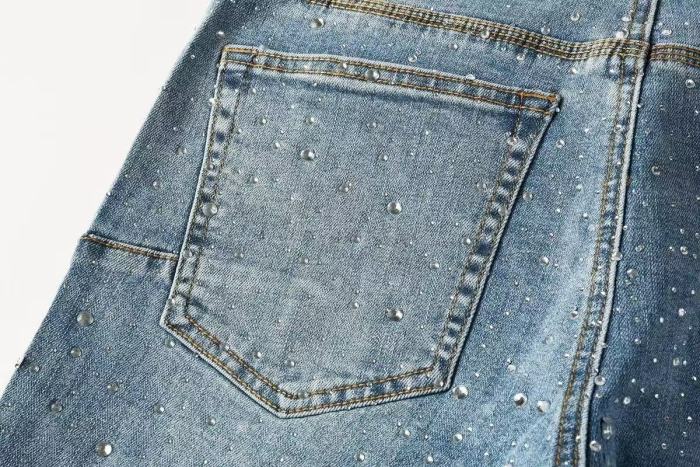 1:1 quality version Starry Sky Rhinestone Slim Fit Jeans 28963941
